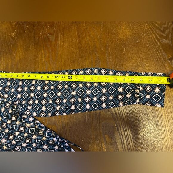 LOFT || Multicolor Geometric Long Sleeve ShirtTail Round Neck Mini Dress S - Picture 11 of 11